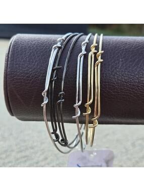 Touchstone Mixed Metal Bangle Bracelet Set of 6 NWT